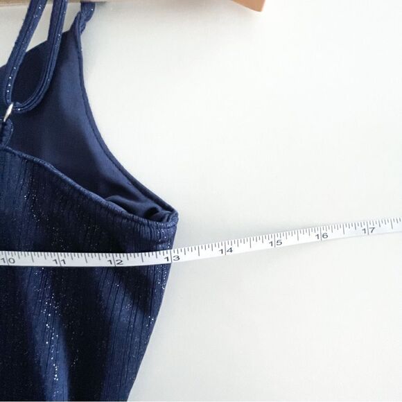 Hollister Mini Dress Navy Blue Sparkle Women's S Stretchy Pleated Skirt Lined - Picture 6 of 8